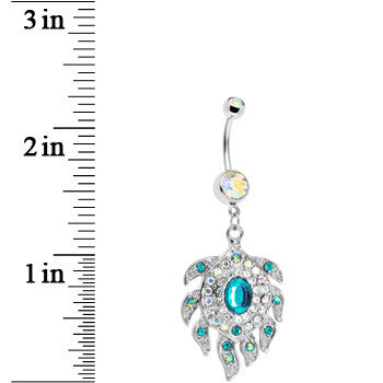BodyCandy Aurora Gem Sea Flower Belly Ring — detail close-up