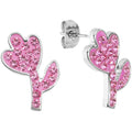 BodyCandy Pink Ferido Crystal Flower Stud Earrings — main product shot