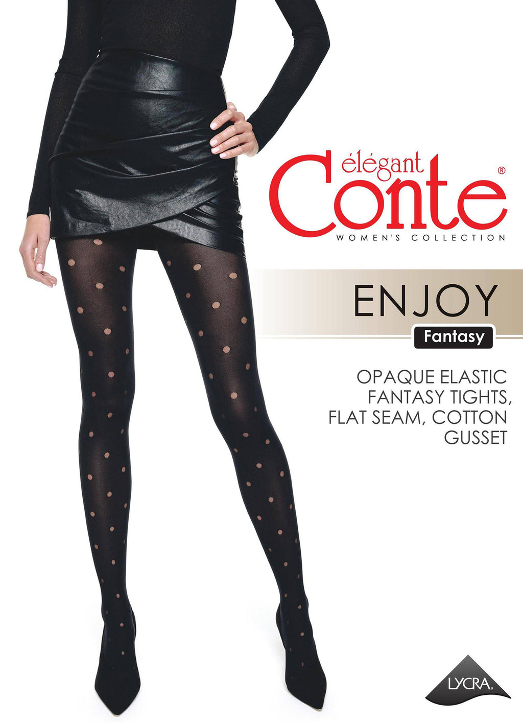 TheRanok.com Fantasy Tights Conte Enjoy - Sheer Polka Dots — back view
