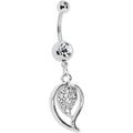 BodyCandy Crystalline Gem Stylish Paved Leaf Belly Ring — main product shot