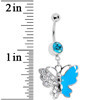 BodyCandy Blue Gem Enamel Butterfly Belly Ring — lifestyle context