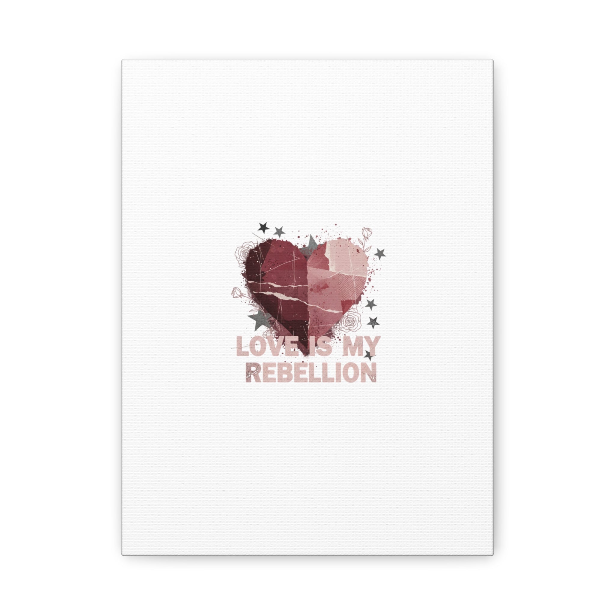 Love Is My Rebellion Canvas | Soft Grunge Hearts, Distressed Valentine Collage