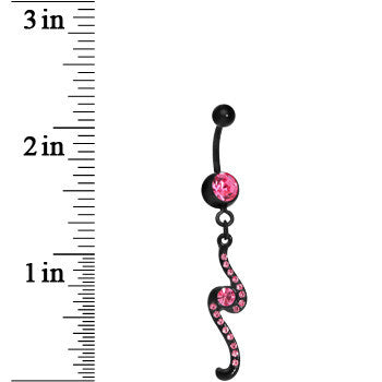 BodyCandy Pink Double Swirl Belly Ring — detail close-up