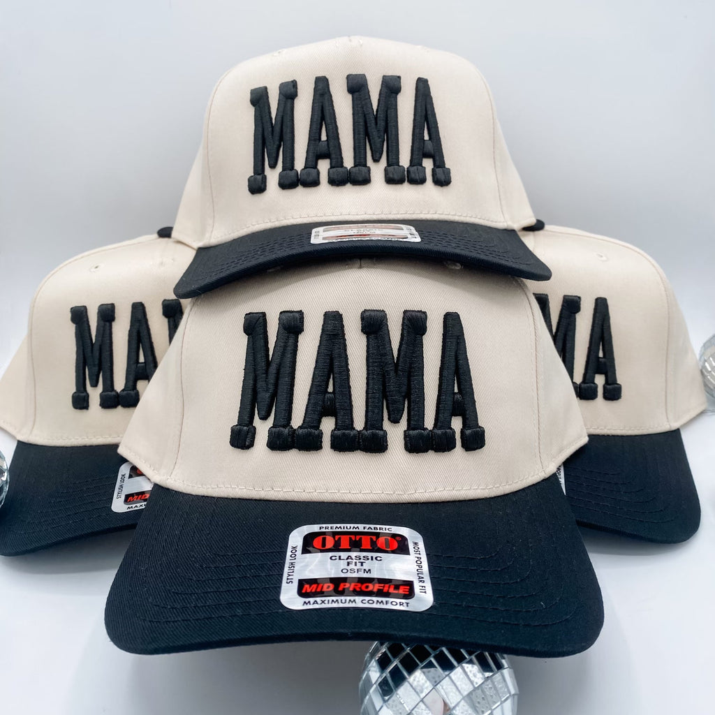 Coco & Rho Mama Puff black + Cream - Trucker Hat — back view