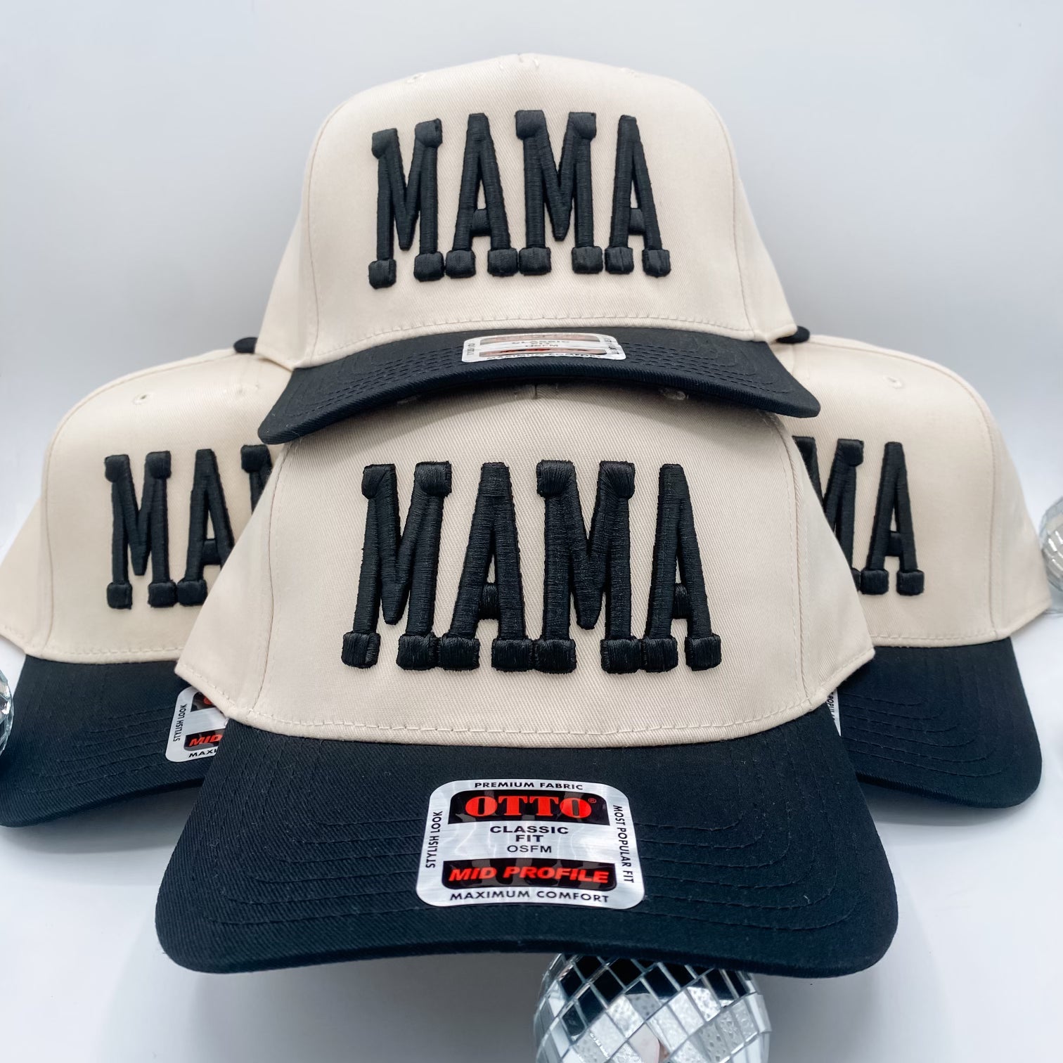 Coco & Rho Mama Puff black + Cream - Trucker Hat — back view