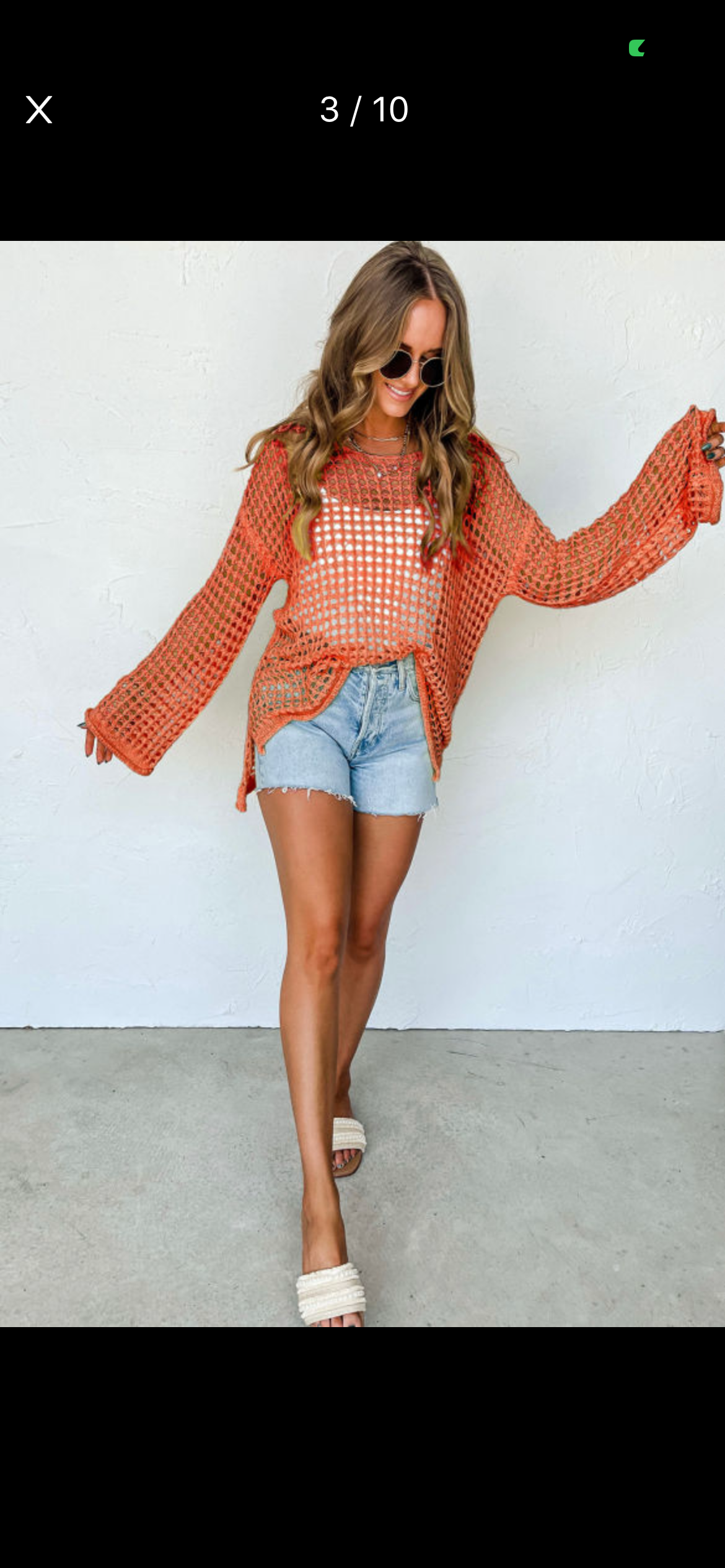 Pretty Little Patriot Pretty Little Patriot Orange Open Knit Sweater — Orange detail
