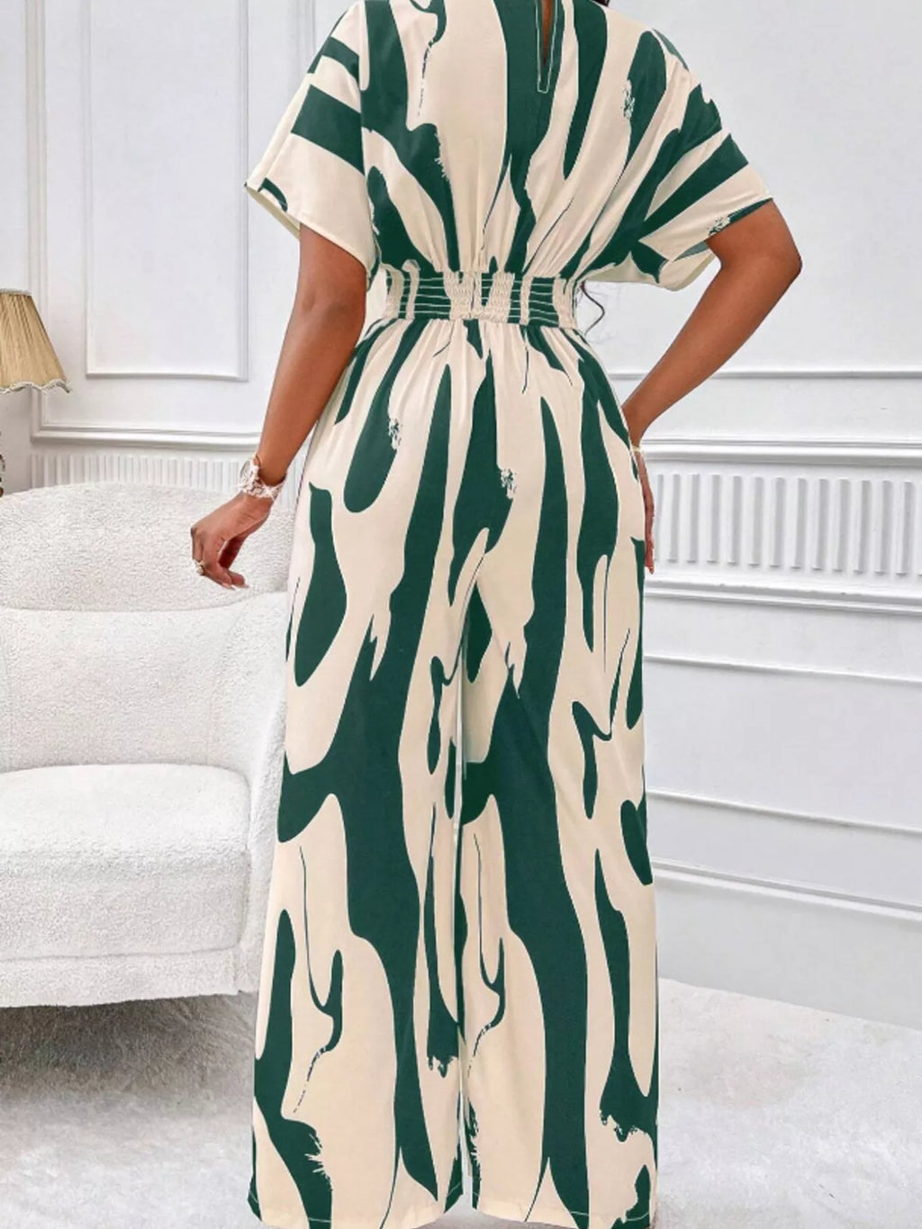 Abstract Print Wide-Leg Jumpsuit