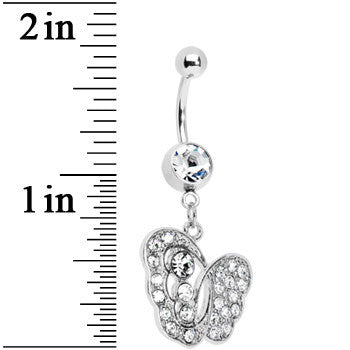 BodyCandy Abstract Crystalline Butterfly Belly Ring — detail close-up