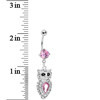 BodyCandy Sparkling Pink Gem Owl Belly Ring — lifestyle context
