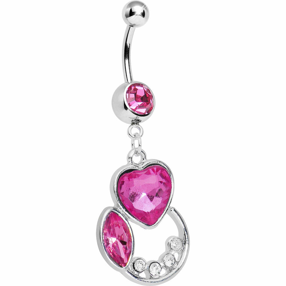 BodyCandy Pink Passion Heart Belly Ring — main product shot