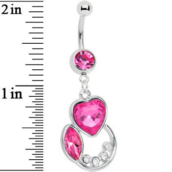 BodyCandy Pink Passion Heart Belly Ring — detail close-up