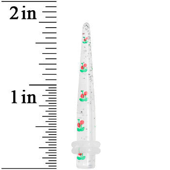 BodyCandy 4G Clear Acrylic Glitter Cherry Confetti Taper — lifestyle context