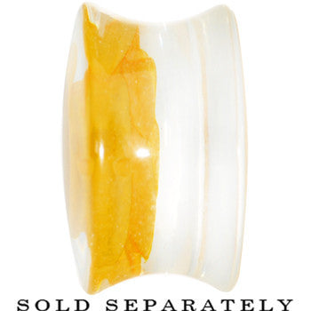 BodyCandy 18mm Clear Acrylic Yellow Floating Rose Flower Saddle Plug — lifestyle context