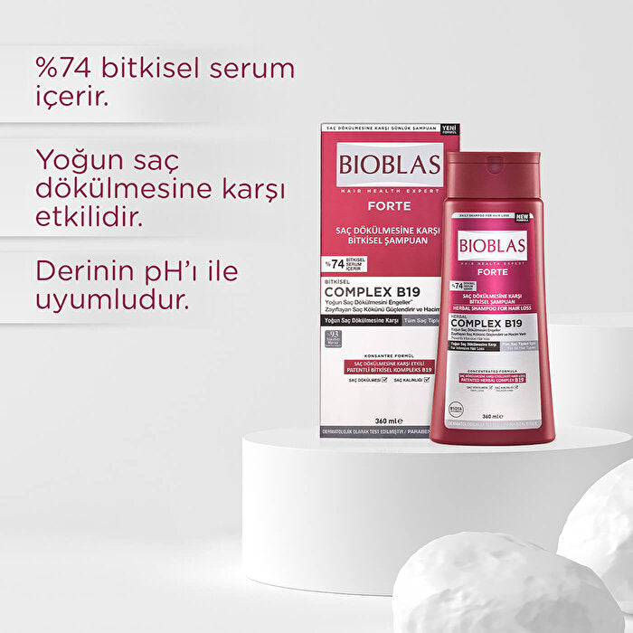 Bioblas Forte Shampoo 360ml - Intensive Hair Loss Treatment | Herbal Complex