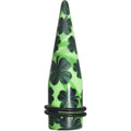 BodyCandy 5/8 Green Acrylic Four Leaf Clover Field Taper — main product shot