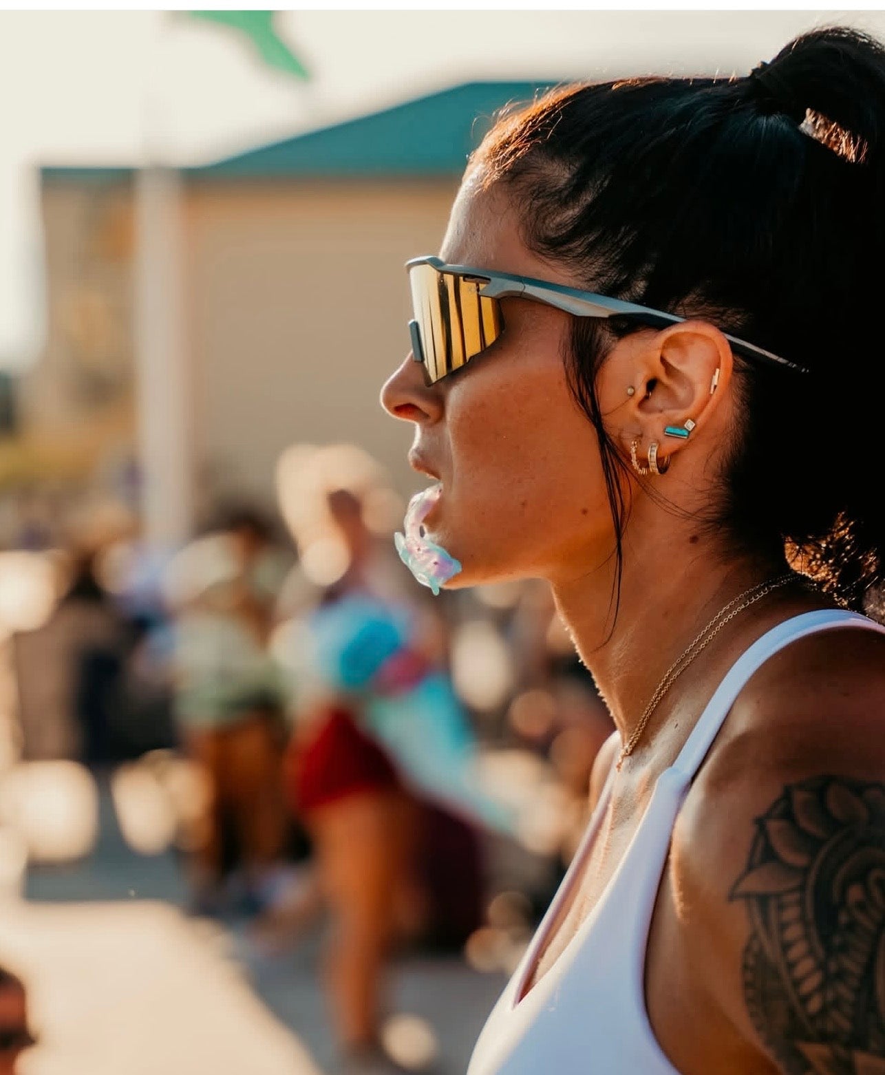 BLACKOUT BARBELL Kill Shot Running Glasses — lifestyle context