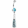 BodyCandy Aqua Gem Paved Drop Dangle Belly Ring — main product shot