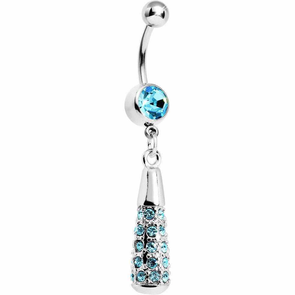 BodyCandy Aqua Gem Paved Drop Dangle Belly Ring — main product shot