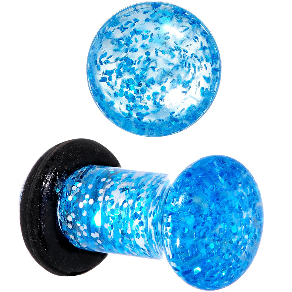 BodyCandy 6G Blue Acrylic Ultra Glitter Plug Set — main product shot