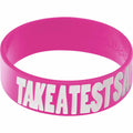 BodyCandy Pink White Take a Test, Save a Breast Awareness for Breast Cancer Bracelet — main product shot