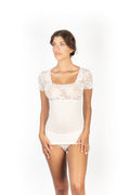 tittimitti Mare Luxury Merino Wool Blend Women's Top with Lace. Proudly Made in Italy. — side view