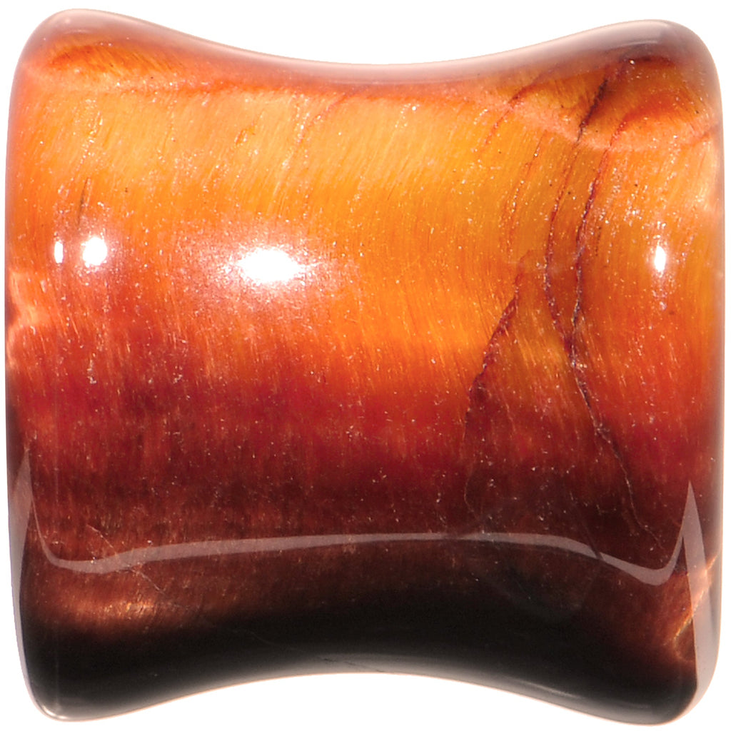 BodyCandy 7/16 Red Tiger Eye Natural Stone Plug Set — lifestyle context
