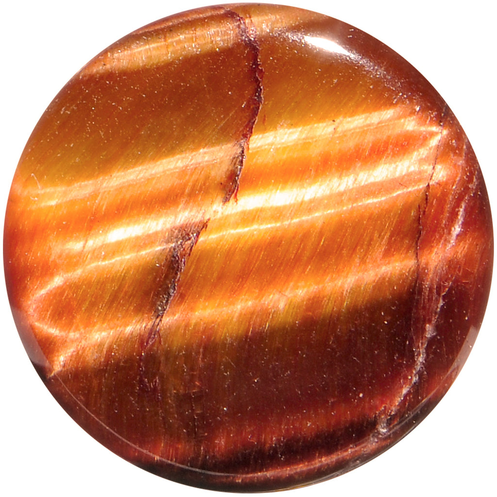 BodyCandy 7/16 Red Tiger Eye Natural Stone Plug Set — side view