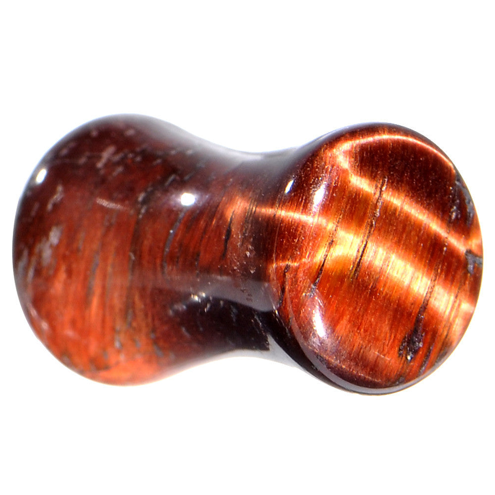 BodyCandy 2G Red Tiger Eye Natural Stone Plug — main product shot
