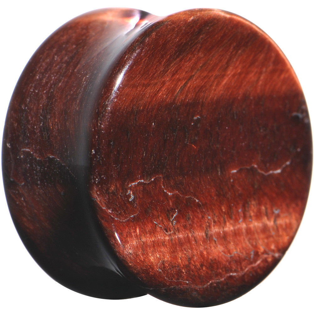 BodyCandy 7/8 Red Tiger Eye Natural Stone Plug — main product shot
