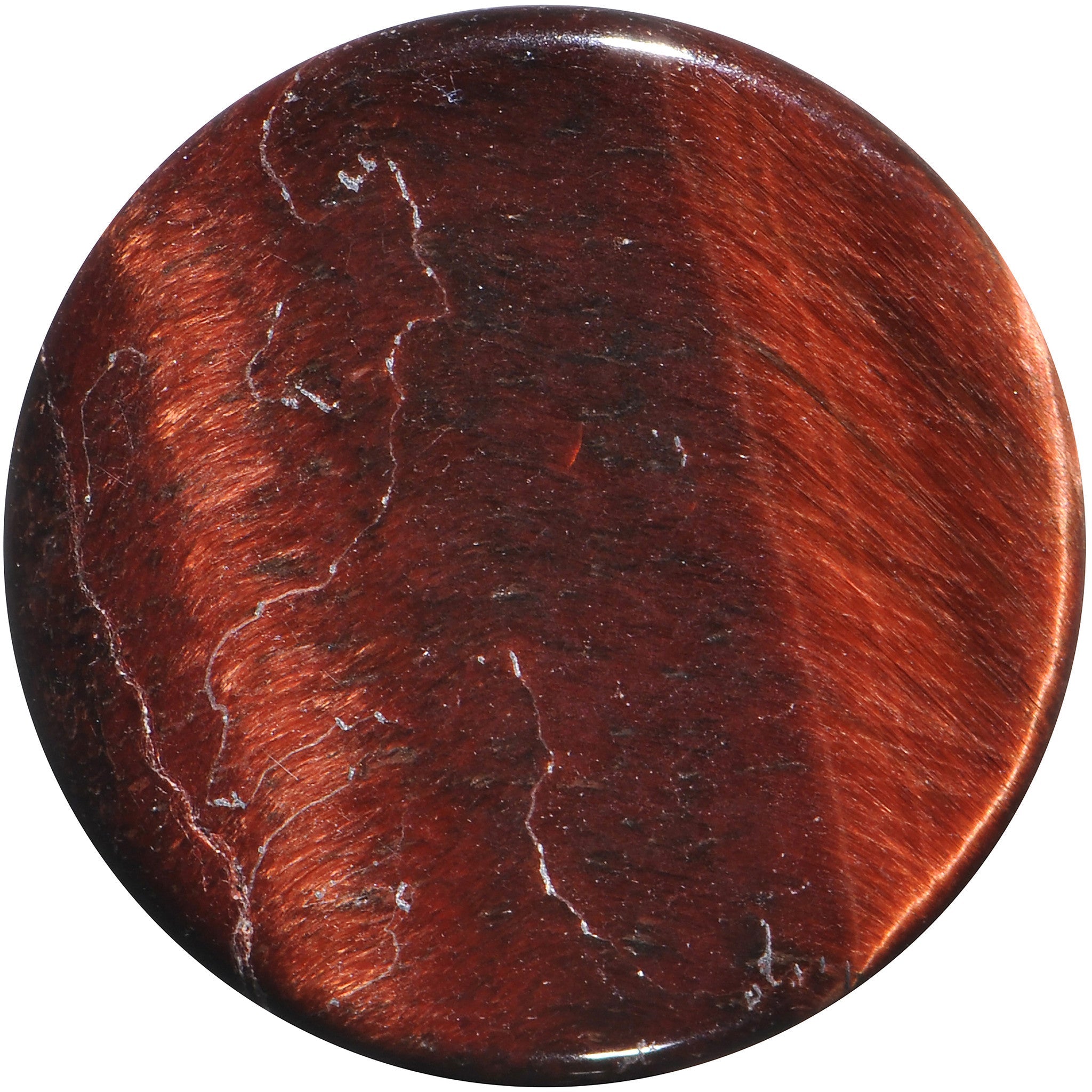 BodyCandy 7/8 Red Tiger Eye Natural Stone Plug — detail close-up