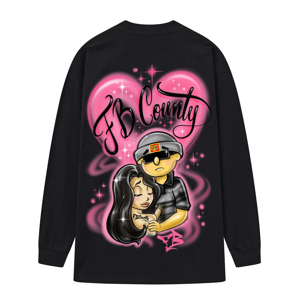 FB County Graphic Long Sleeve Tee – Authentic West Coast Streetwear, Premium Gildan 5400 Heavy Cotton Long Sleeve