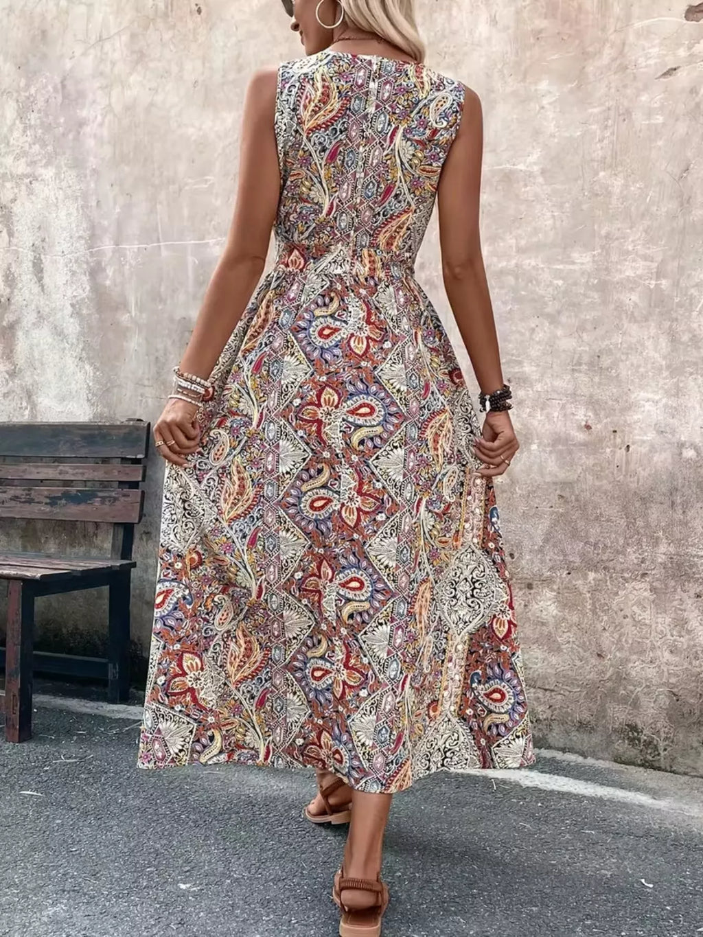 Paisley Print Sleeveless Romper