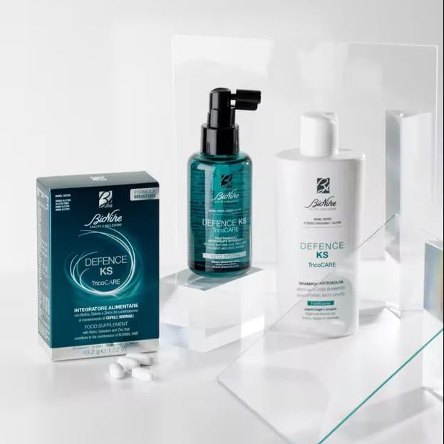 BioNike Defence KS Anti-Hair Loss Shampoo - Gentle, Biotin & Niacinamide Enriched Formula for Thinning Hair, 6.76 fl oz