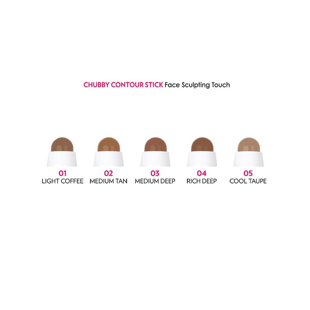 Golden Rose Chubby Contour Stick 3.8g - Light Coffee Shade for Natural Contouring & Nourishing Skin