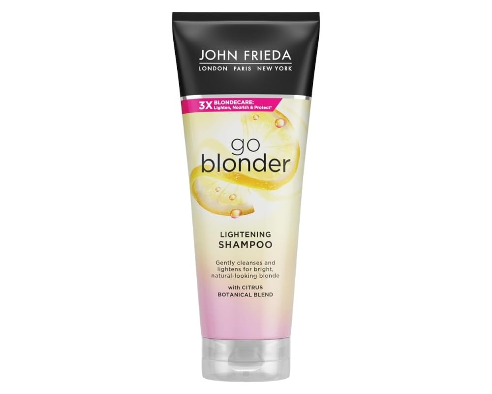 John Frieda Go Blonder Lightening Shampoo for Blonde Hair - 250ml, Nourishing & Strengthening