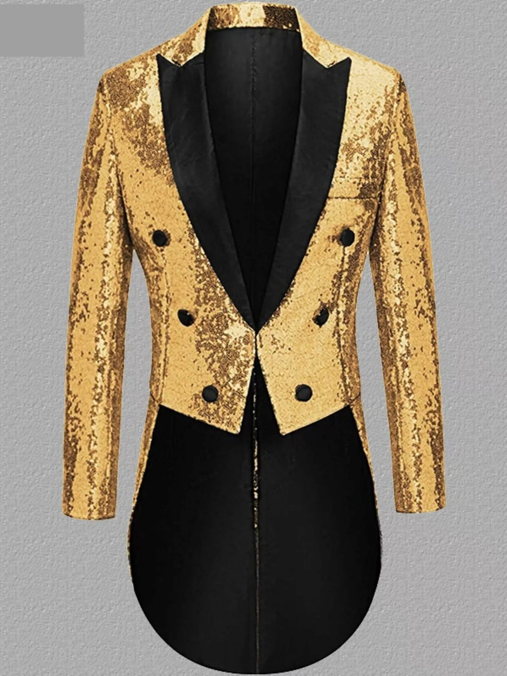 Men's Long Sleeve Sequin Tailcoat Blazer
