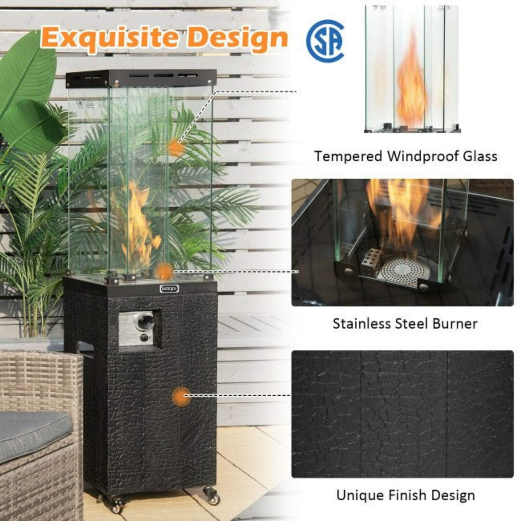 41K BTU Outdoor Propane Gas Patio Heater W/ Lockable Wheels (SAK98052) – SAKSBY WHOLESALE, view 7