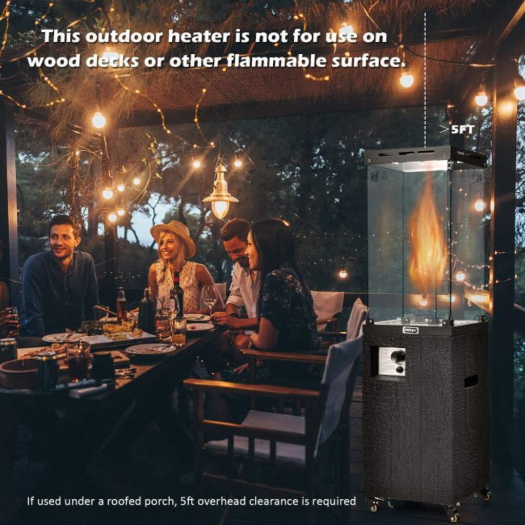 41K BTU Outdoor Propane Gas Patio Heater W/ Lockable Wheels (SAK98052) – SAKSBY WHOLESALE, view 6