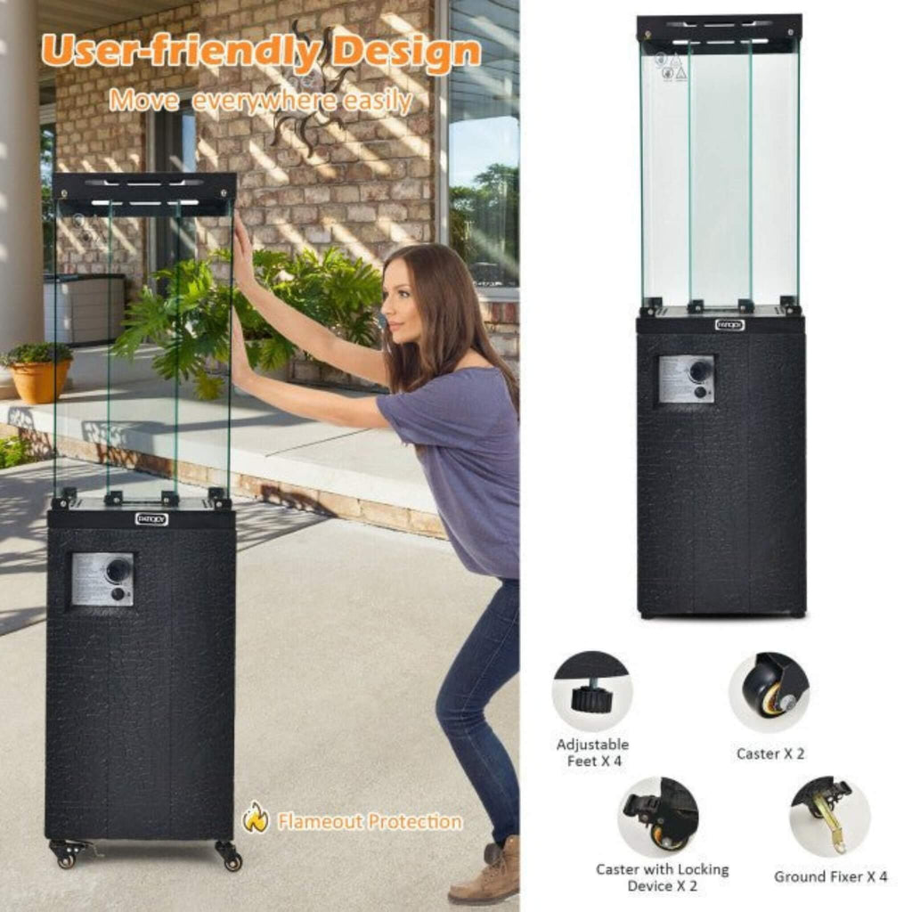 41K BTU Outdoor Propane Gas Patio Heater W/ Lockable Wheels (SAK98052) – SAKSBY WHOLESALE, view 9