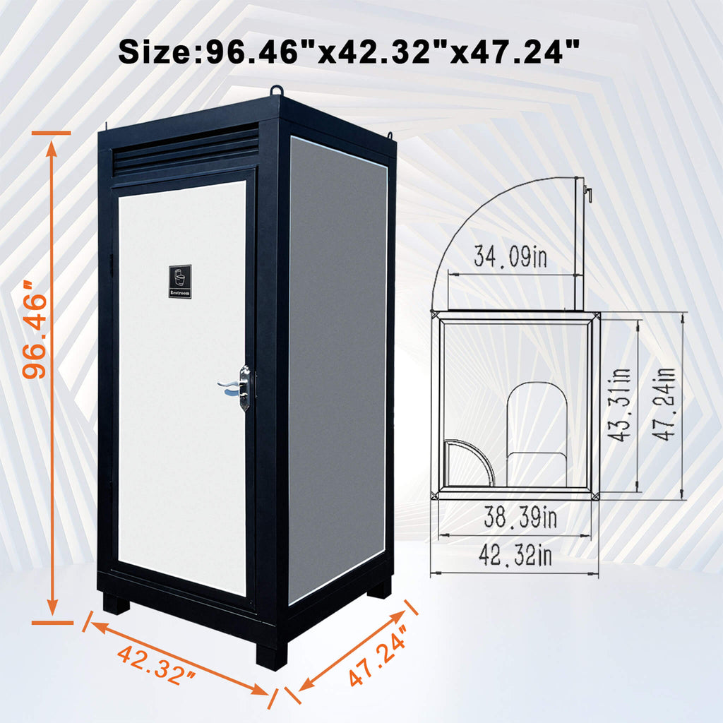 42-Inch One-Person Portable Outdoor Toilet Cabin With Light, Sink And Vent Fan (SAK45672) – SAKSBY WHOLESALE, view 11