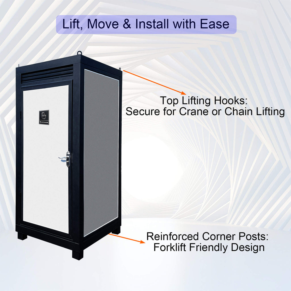42-Inch One-Person Portable Outdoor Toilet Cabin With Light, Sink And Vent Fan (SAK45672) – SAKSBY WHOLESALE, view 8