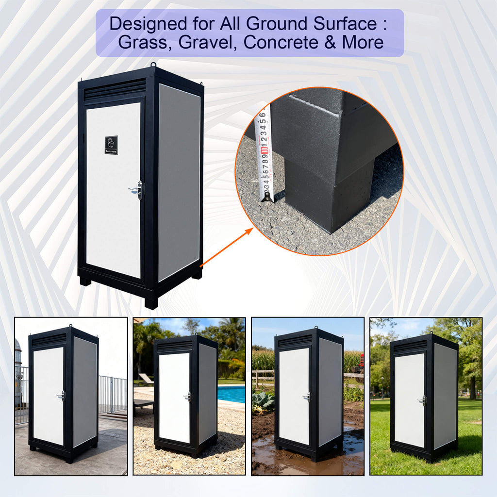 42-Inch One-Person Portable Outdoor Toilet Cabin With Light, Sink And Vent Fan (SAK45672) – SAKSBY WHOLESALE, view 7