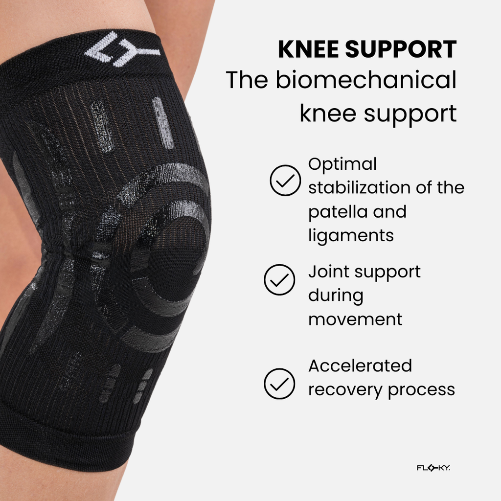 Floky US KNEE Support Knee Brace — Floky US branding close-up