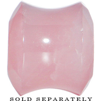 BodyCandy 9/16 Rose Quartz Semi Precious Stone Faceted Double Flare Plug — side view