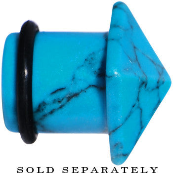 BodyCandy 9/16 Turquoise Semi Precious Stone Pyramid Top Plug — side view
