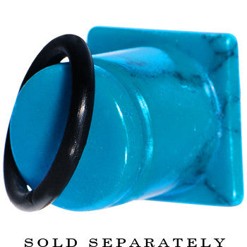 BodyCandy 9/16 Turquoise Semi Precious Stone Pyramid Top Plug — back view