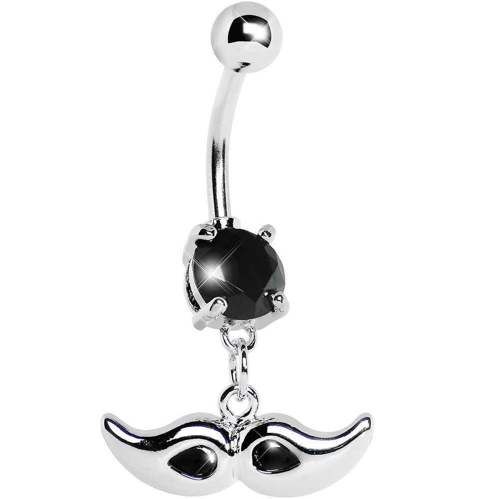 BodyCandy Black Gem Mustache Belly Ring — main product shot
