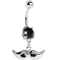 BodyCandy Black Gem Mustache Belly Ring — main product shot