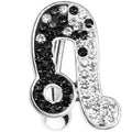 BodyCandy Top Mount Black White Crystal Ice Music Note Belly Ring — main product shot