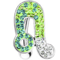 BodyCandy Top Mount Aqua Green Crystal Ice Music Note Belly Ring — main product shot